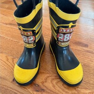 Western Chief Kids Black and Yellow Firefighter Rain Boots